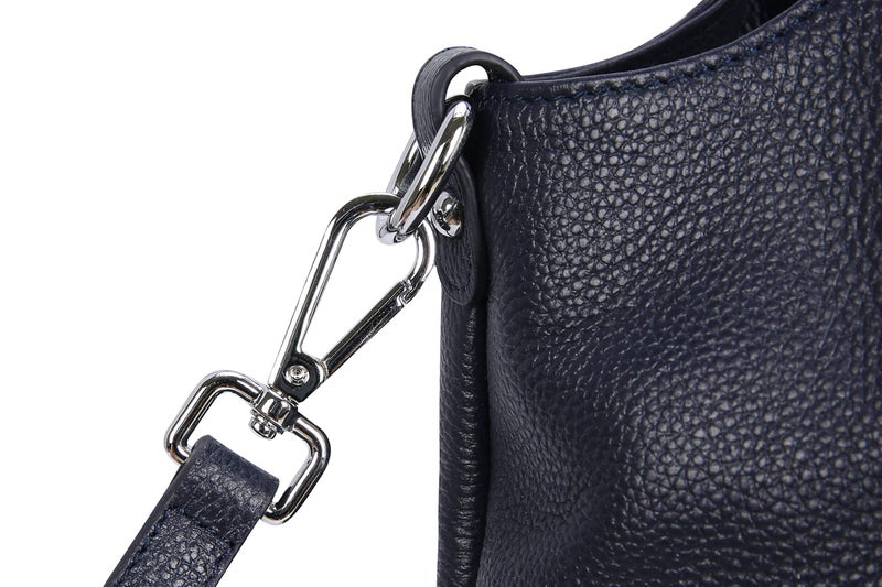 Iswee Ladies Leather Handbags and Purses Leather Bags for Women Shoulder Hand Bags Western Pocketbooks Satchel Hobo Tote Top Handle Cross Body Bag (Navy Blue) - Image 4
